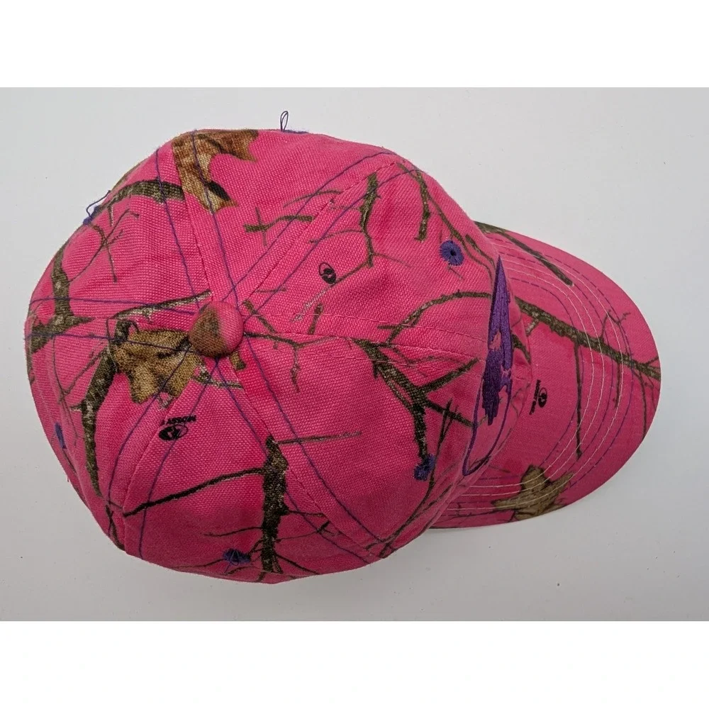 Mossy Oak Pink Camo Baseball Cap Purple Embroidered Logo Adjustable Hat